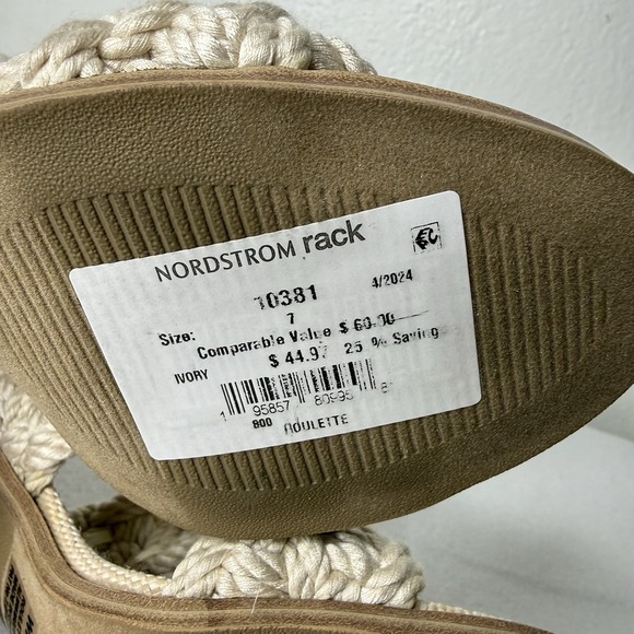 DV Dolce Vita Cream Roulette Braided Heeled Sandals Womens 7 - Picture 10 of 10